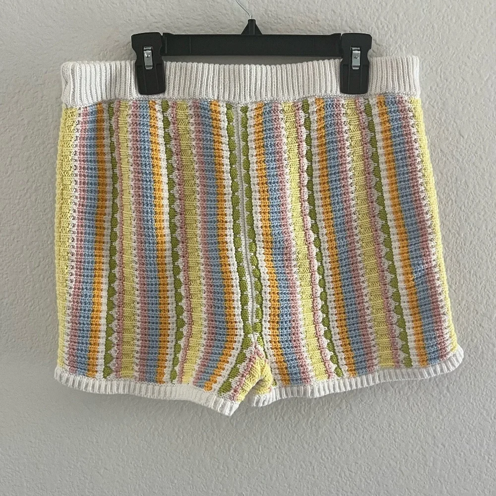 LOVERS AND FRIENDS | Shelly Knit Crochet Short in Light Yellow Multi | Size M - Picture 5 of 8